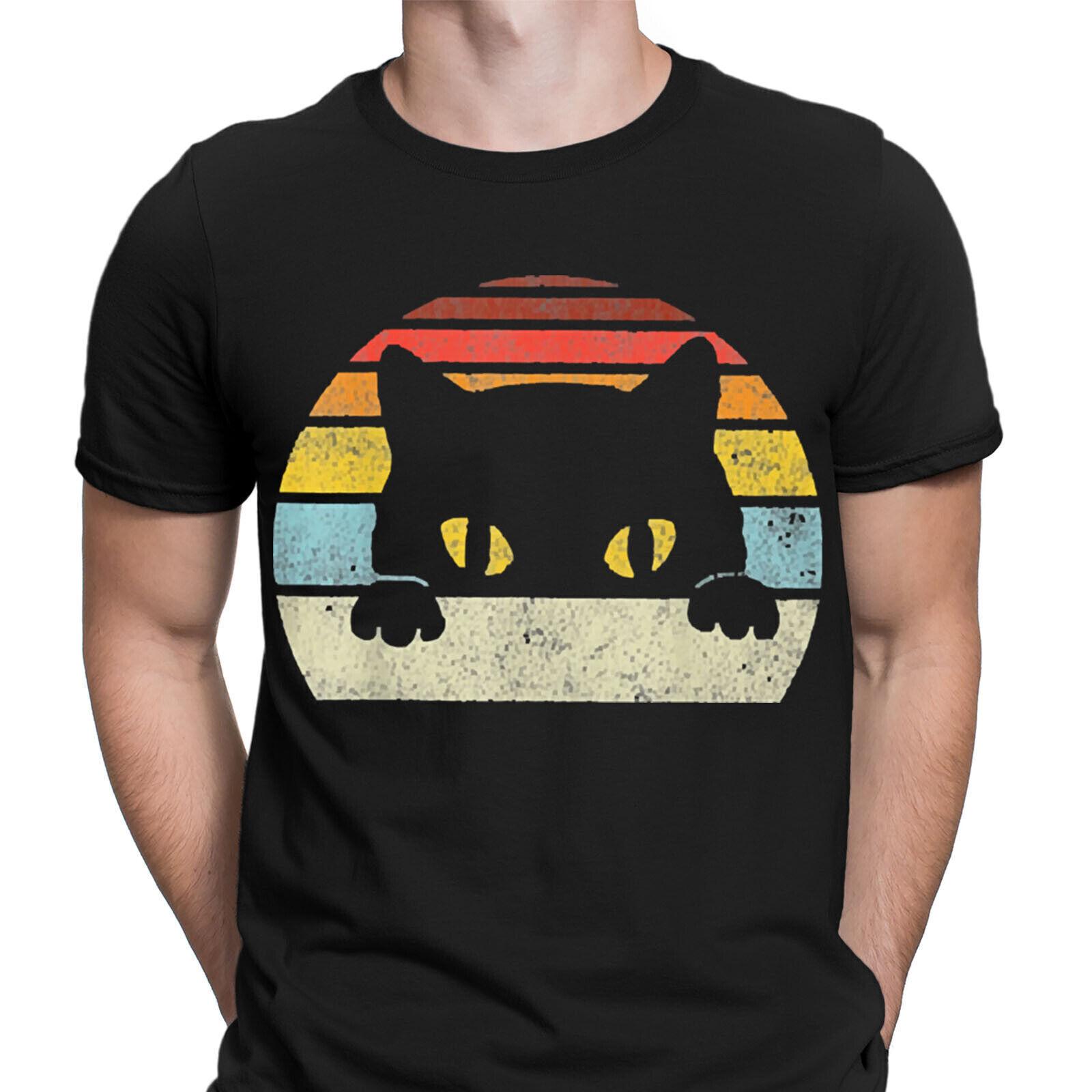 

Cat Funny Kitten Cats Animal Lovers Gift Retro Mens T-Shirts Tee Top #NED M
