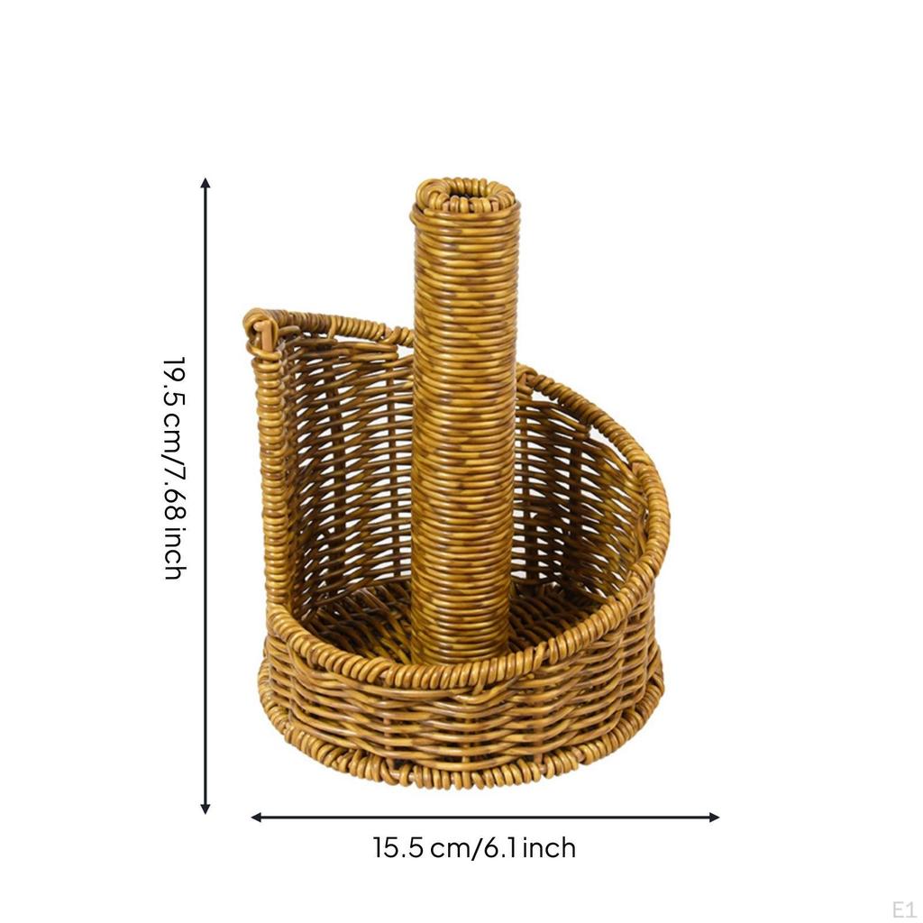 Portatovaglioli in Rattan Sintetico Cesto Intrecciato Supporto Intreccio Rotolo Carta Igienica
