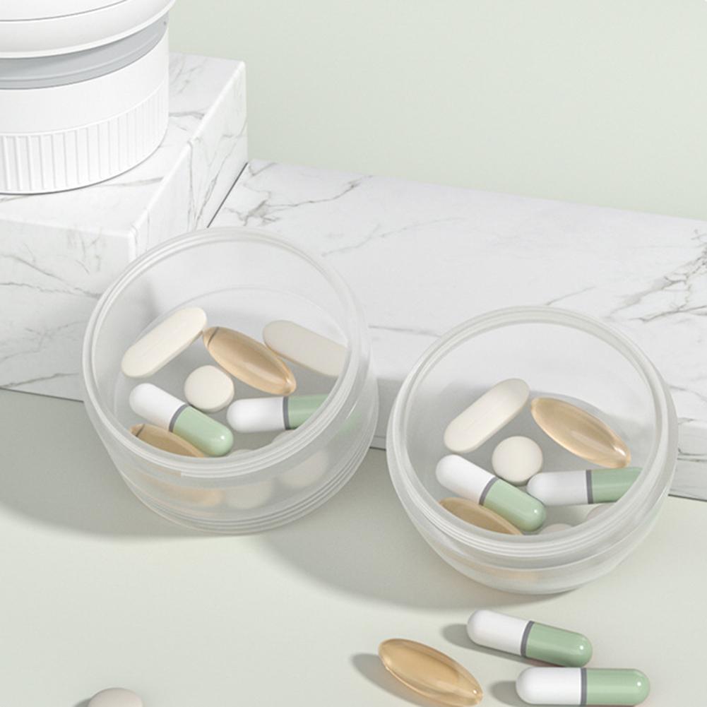 Tragbare 4-in-1 Mini-Pillendose Staubdicht Lichtdicht Medikamentenbox für Reisen/Arbeit