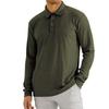 European and American Style Men's Spring Autumn Long Sleeve T-shirt Solid Buttoned Turn Down Collar Polo Shirt