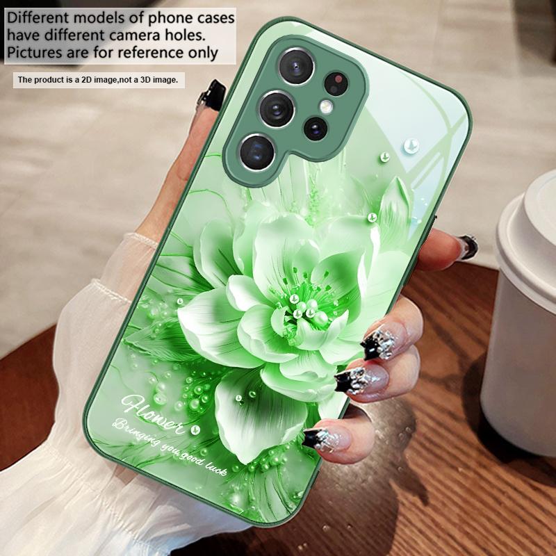 

Квітучі сині квіти Для Samsung S25 S25 Edge S25Ultra S8 9 S10 20 U ltra S21 Pro 22 Plus S23 FE S24 Ultra Скляний чохол для телефону Galaxy S23+