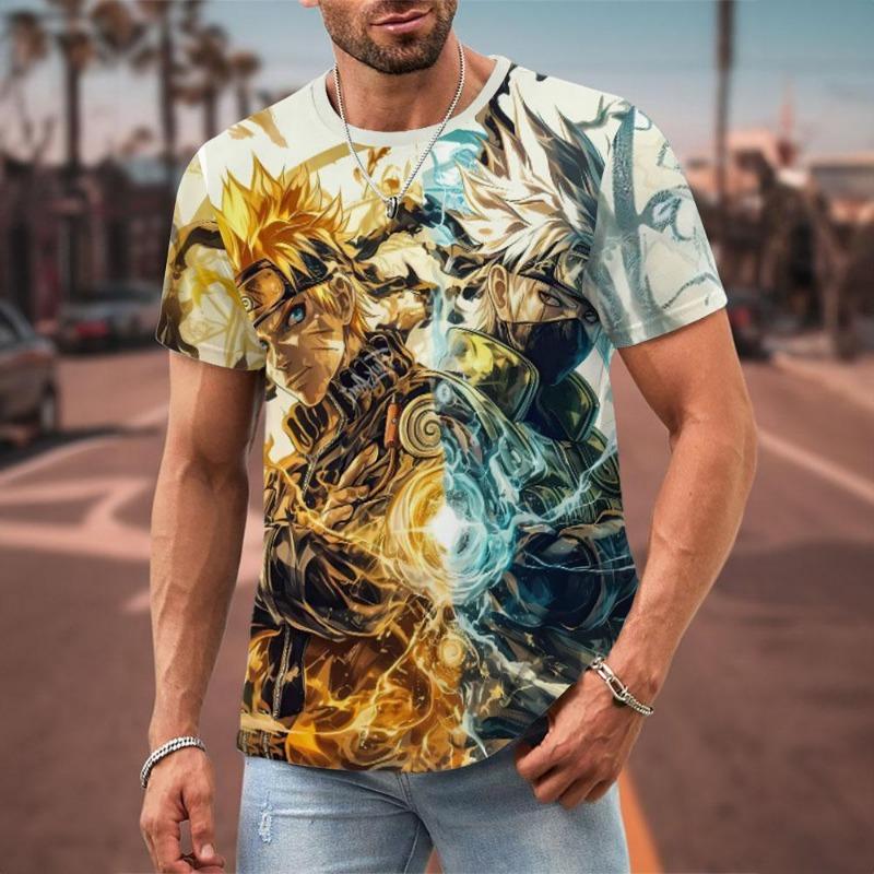 New Men's T Shirt Japanese Anime 3D Prints Casual Short Sleeve Tees Street Oversized Clothing Fashion Cartoon T-Shirts