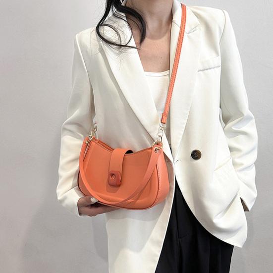 Solid Color Ladies Shoulder Bag Minimalistic Reliable Large Capacity Sling