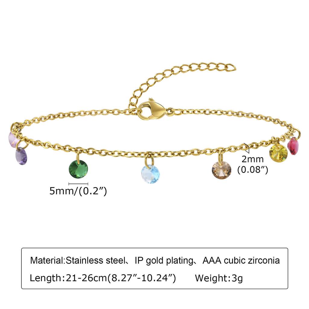Charms Cubic Zirconia Anklet Bracelet On Leg for Women, Summer CZ Foot Chain, Elegant Delicate Beach Holiday Gift
