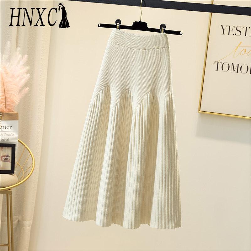 HNXC Women's Fashion Casual Solid Color Print Summer Spring Skirt
