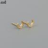 Effie Queen S925 Silver 14k Gold Moon & Star Zirconia Stud Earrings Fashion Jewelry for Women Banquet Party Ear Accessory APE29