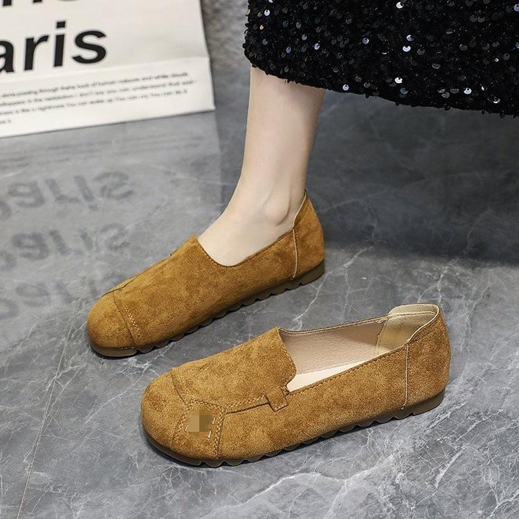 Frosted casual non-slip soft-soled single shoes for women 2025 autumn new one-pedal mother work shoes for women Doudou shoes for women