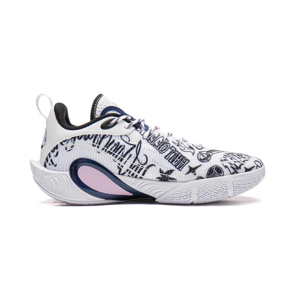 Li Ning DLO1 Cushioning Slip Resistant Abrasion Resistant Rebound Grip Low Top Basketball Shoes Men's White Black ABPV009-18