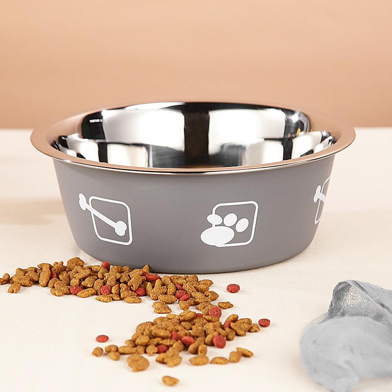 

Миска для кормления домашних животных New Land для собак и кошек, нержавеющая сталь, противоскользящая, антикоррозийная миска 20cm серый