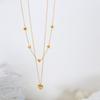 French Fashion Versatile Double-Layer Peach Heart Pendant Necklace Titanium Steel 18K Gold Retro Temperament Collarbone Chain Jewelry