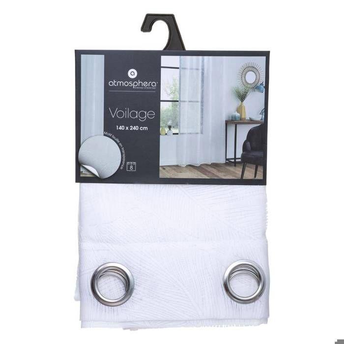 Voilage "Devo" blanc 140x240cm - Atmosphera createur d'interieur