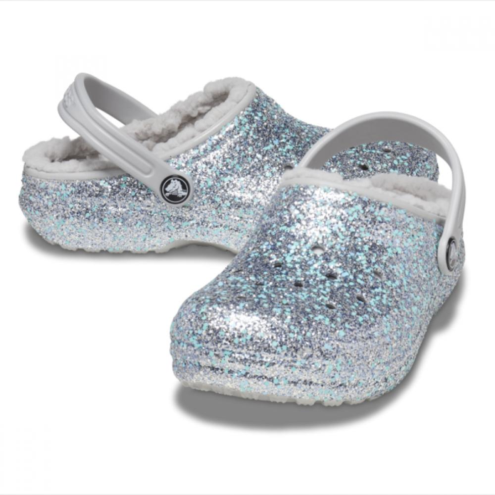 

Crocs Kids Classic Lined Glitter Clog 207463 3uw C8(150)