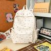 Schoolbag New Large-capacity Backpack Women's Simple, Lightweight and Sweet Schoolbag Korean Version of Junior High School Students Cute Fashion 