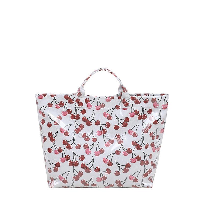 Bag New Cherry Printed Tote Bag Women'S Commuter Casual Fashion Large Capacity Handbag