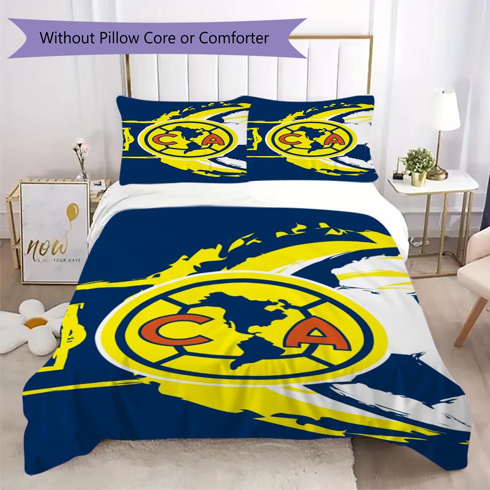 American Soccer Clubs Pattern Bedding uilt Set uilt Cover Pillowcase Home Decoration Birthday Gift (1 * duvet cover + 2 * pillowcase without core)05