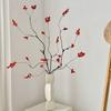 Floral Decor Artificial Berry Fruit Branch Red Fruit Berries Artificial Flowers  Home Decoration