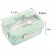 Wheat Straw Lunch Box Microwave‑Safe Portable Bento Box with Tableware Food Storage Container for Kids School Office