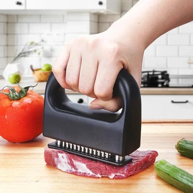 1ks zatahovací nerezová jehla změkčovač na maso Tenderizer 48 čepelí Kuchyňské vaření Steak Kladivo Pounder Nástroje Šlehač na maso