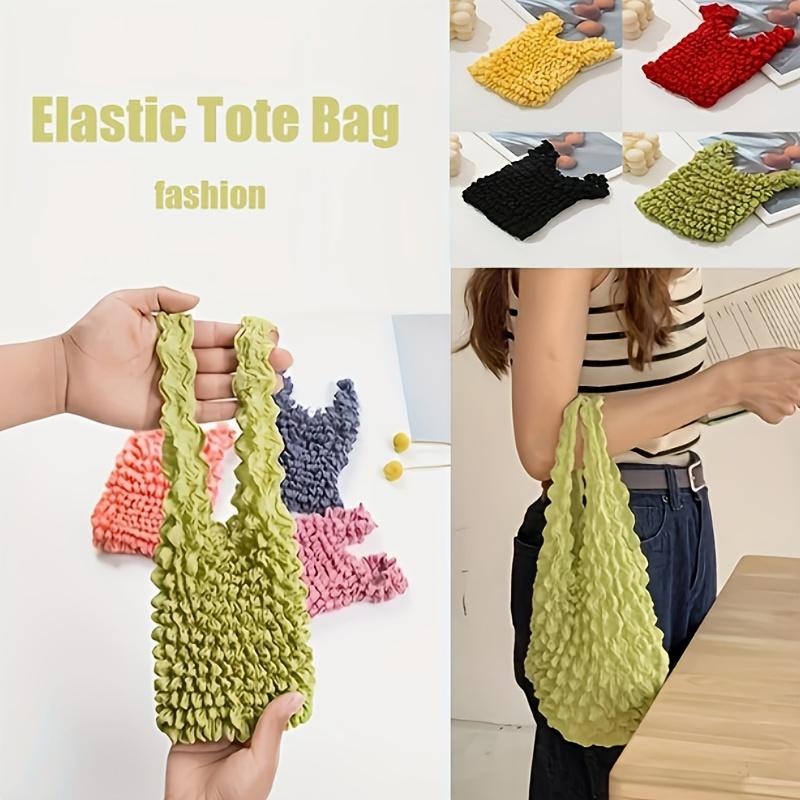 Magic Elastic Tote Bag - Large Capacity, Retractable Shopping Bag, Reusable Polyester Fiber, Machine Washable, Multi-Color, Grocery Bag