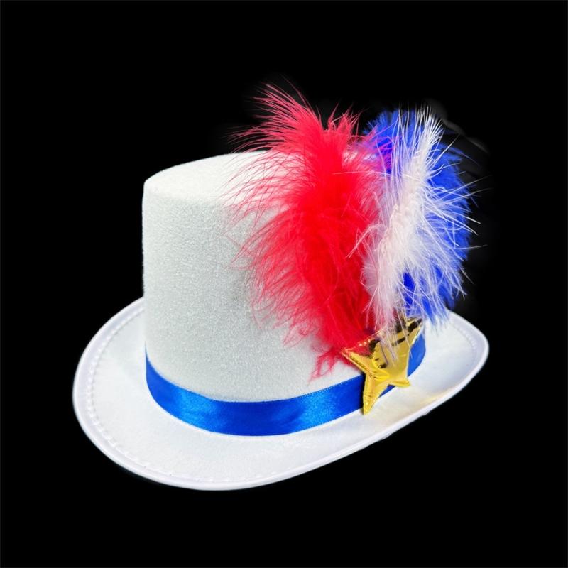 Independence Day Hat Gentleman Party Hat Evening Event Hat Felted Men Hat for Event and Theme Parties