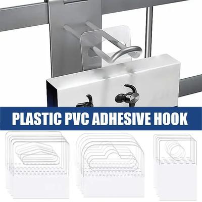 100pcs Sticky Hanging Tabs Clear Hole Self Adhesive Hang Tags Plastic Hang Tag Sticky Hooks for Sale Items Store Retail Display