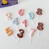 Candy Color Happy Birthday Number 1 2 3 4 5 6 7 8 9 Candle Multi Colored First Year Celebration Cake Decoration Children's Party