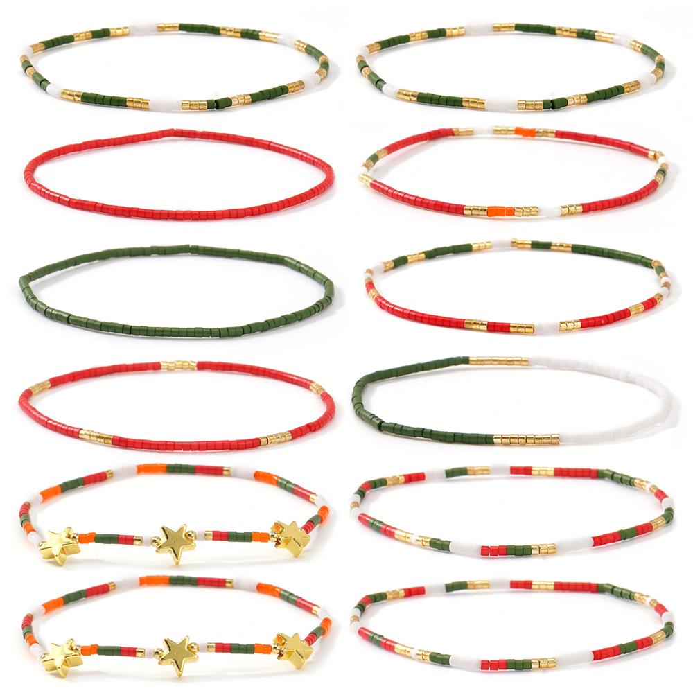 12pcs Cute christmas Rope Charm Girls Kids Bracelets Jewelry Friendship Gift
