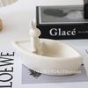 Creative Boat-shaped Ceramic Cartoon Rabbit Candle Holder Aromatherapy Powder Decorative Simple Bunny Ornaments