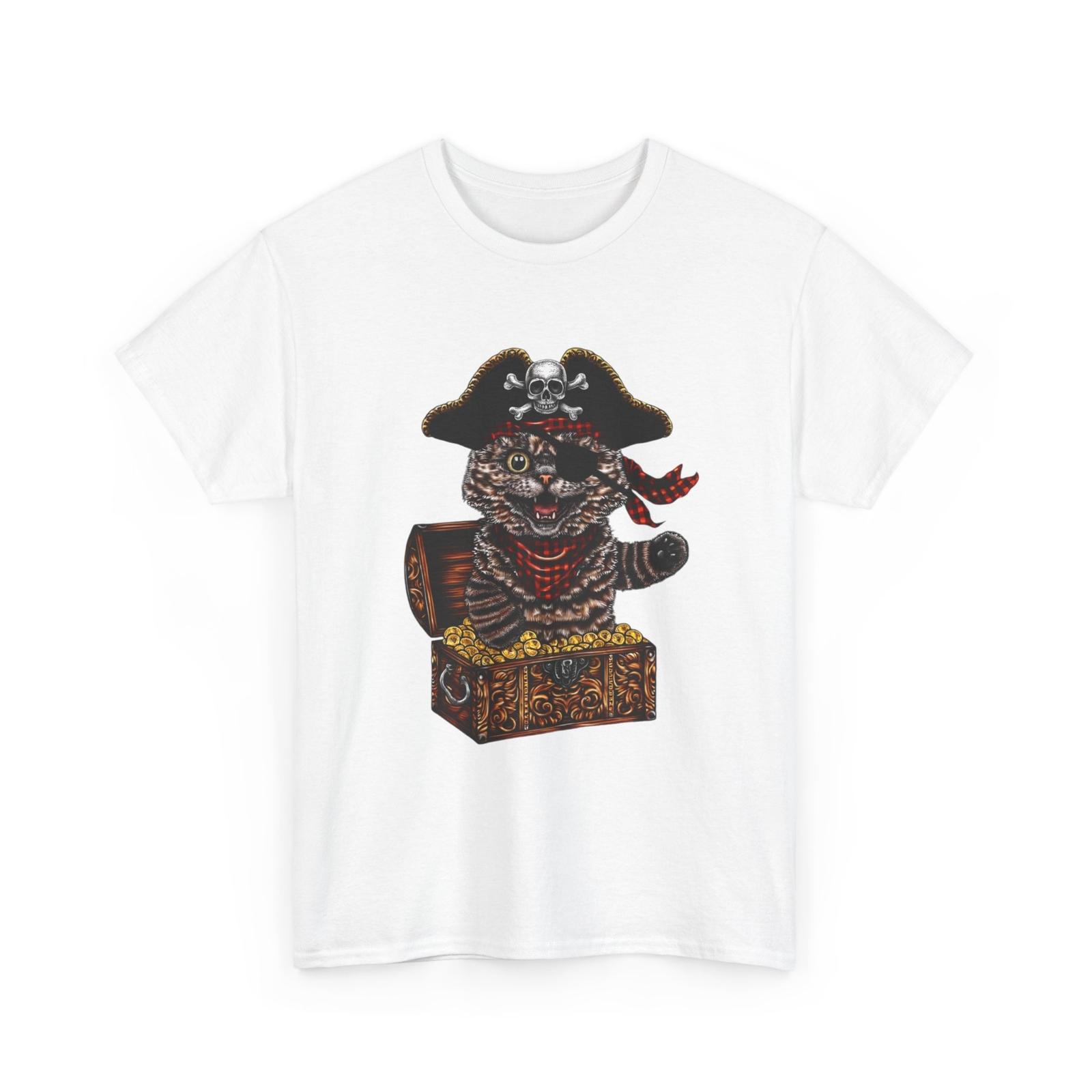 Unisex Adult T Shirt American Traditional Tattoo Style Cat Pirate Nautical Pet S