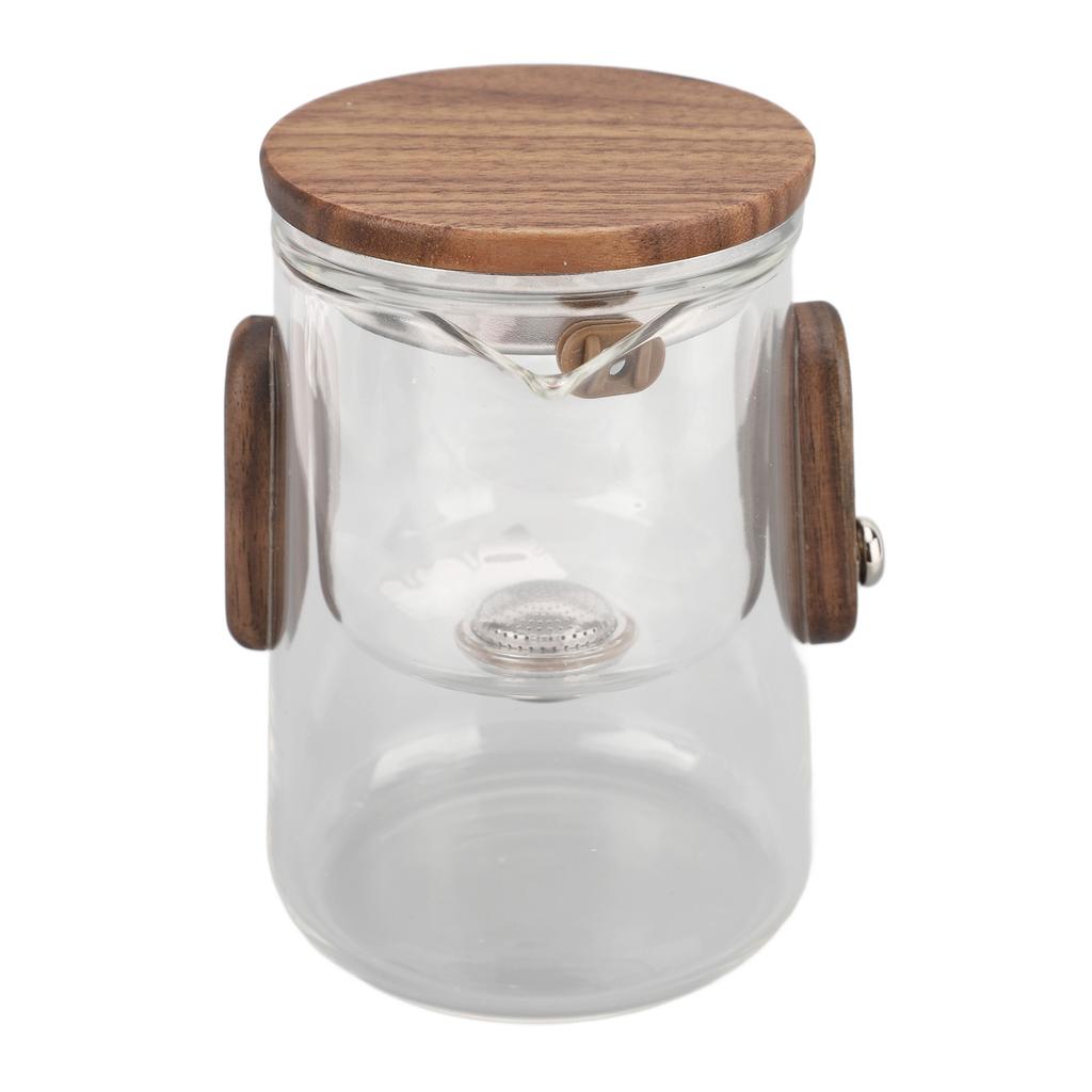 Glass Teapot Set with Cups Liner Storage Bag Small Capacity for Travel Non Leakage Spout