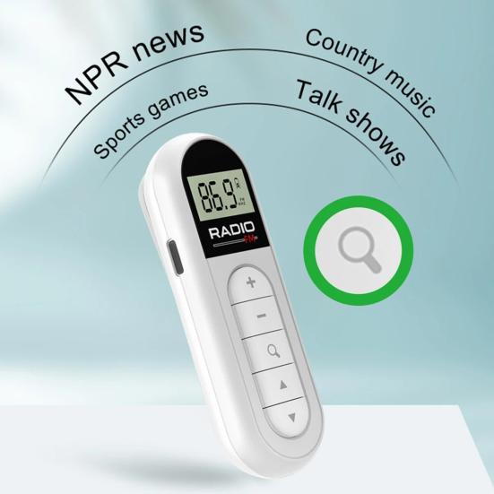 Mini Pocket Clip with Backlit LCD FM Radio Display And 3.5mm Headphones Adjustable
