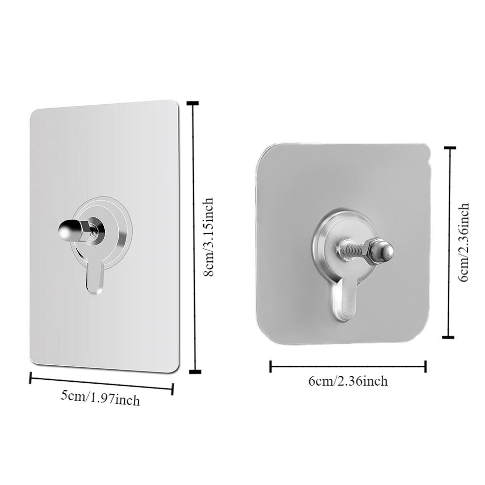 5Pcs Acrylic Self Adhesive Screw Stickers No Need to Punch Holes Wall Hook Towel Coat Hooks