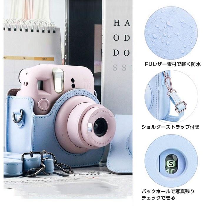 [Beady] Cheki Instax Mini 12 Camera Case, Instant Camera Protective Cover, Scratch-Resistant, with Shoulder Strap, Blue