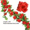 9-Head Artificial Rose Vine Garland | 5 Colors Hanging Fake Flowers for Wedding Decor,  Party Backdrop, and Event Decoration