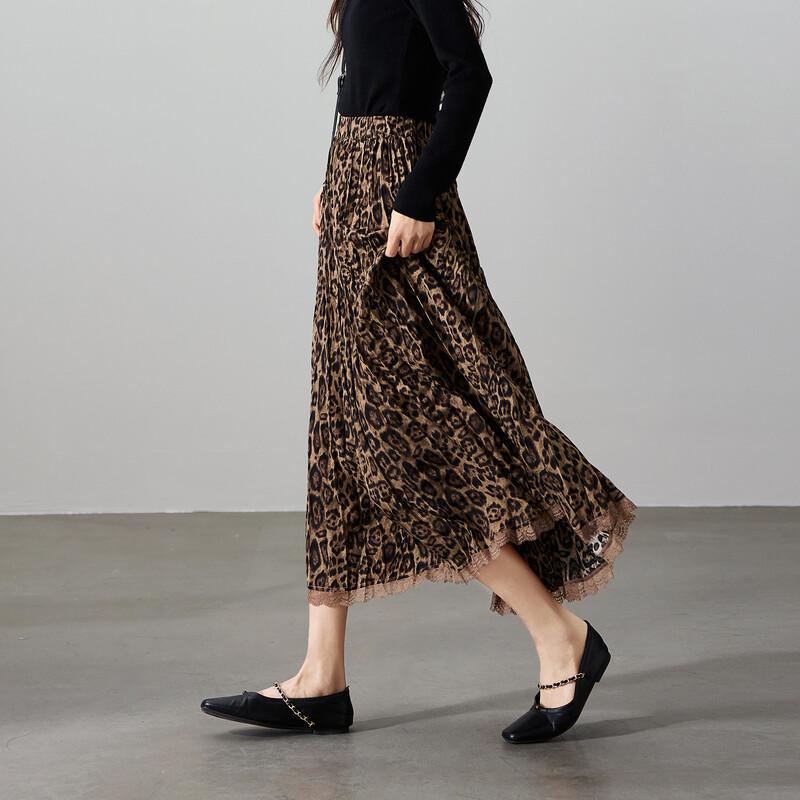 SOFSIL Retro plisovaná áčková sukně s leopardím vzorem