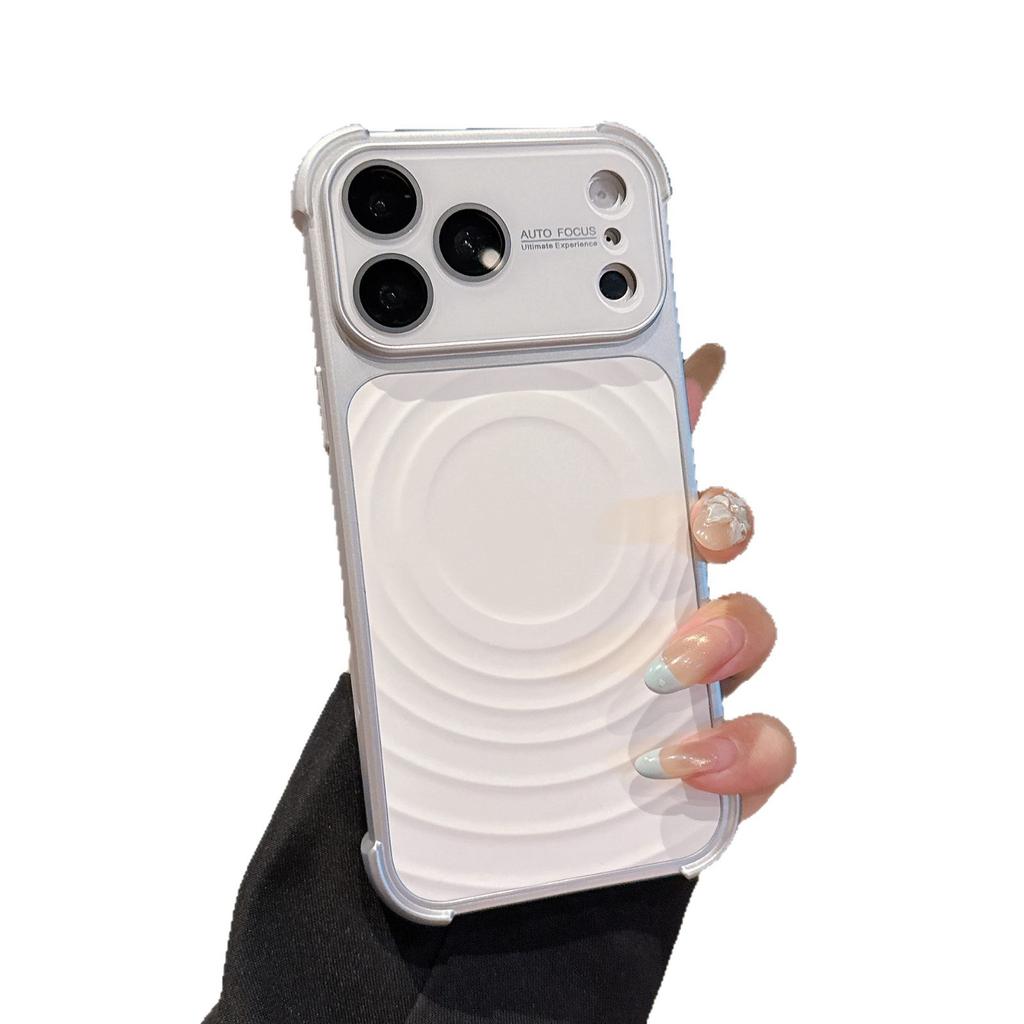 Liquid Silicone Large Window, Suitable for iPhone17promax Ripple Magnetic Suction Four Corners Anti-drop Mobile Phone Case Apple 16
