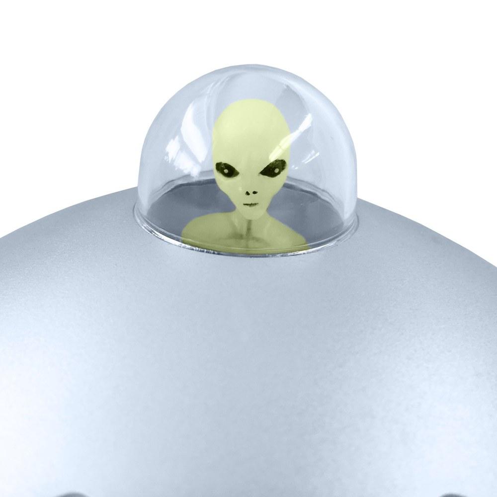 Off the Wall Toys Alien Glow-in-the-Dark UFO Space Ship and Bendable Action Figure Toy