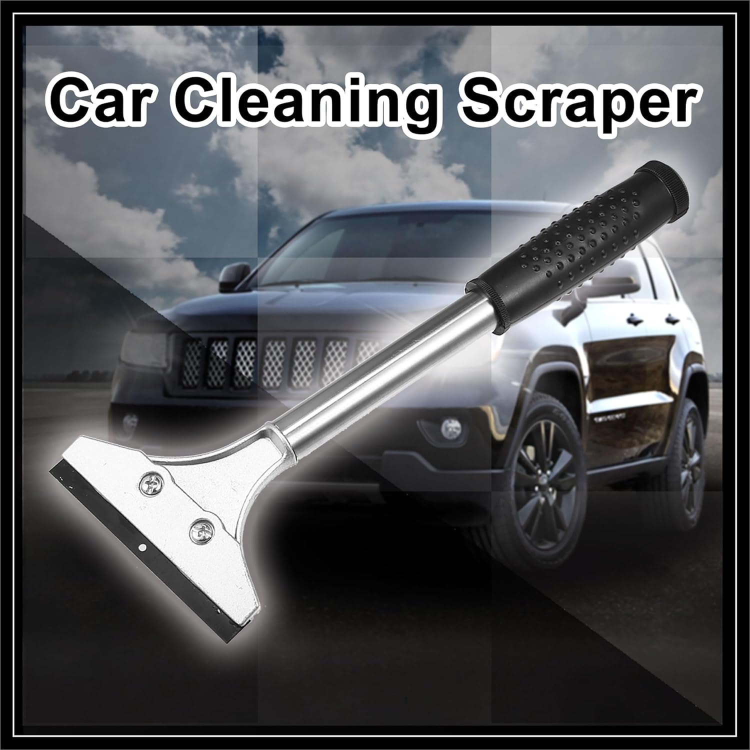 Black Plastic Coated Handle Metal Blade Car Cleaning Ice Snow Scraper Durable Material