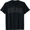 Chicago Arched Style Black Text and Outline T-Shirt