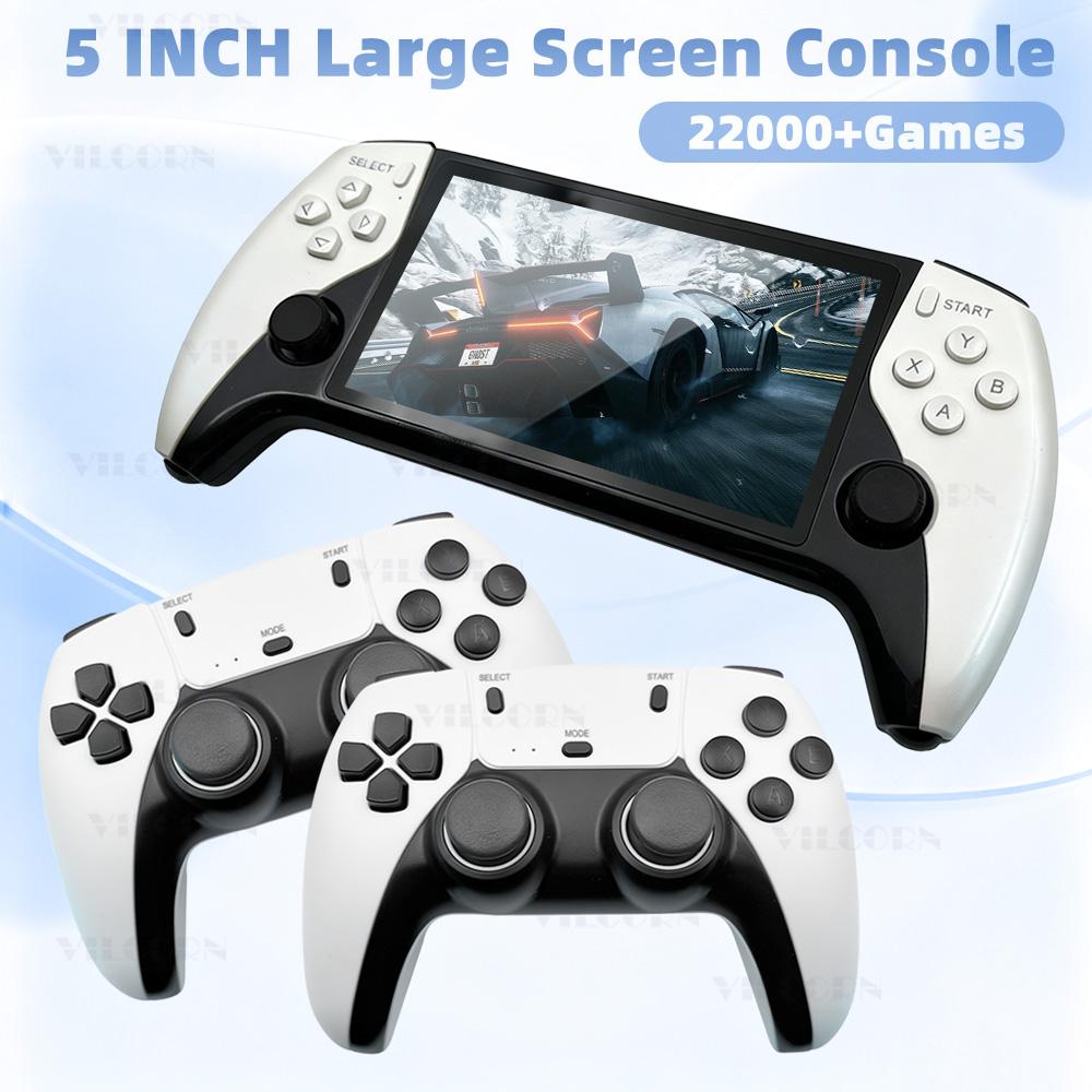 5 Inch IPS Large Screen Retro Handheld Game Console FHD Portable Game Player 22000 Games For PS1 MAME GBA Arcade Console Gift
