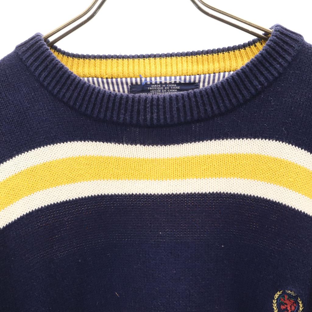 Tommy Hilfiger 90s Old Border Long Sleeve Sweater M Navy Knit Men's Used