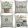 Autumn New Pumpkin Butterfly Cushion Cover Letter Print Sofa Bedside Cushion Pillow Cushion Cover