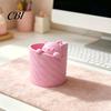 Pen Container 3D Printed Holder, Cat Shape Large Capacity Hollow Barrel Desk Organizer for Gel Pens Pencils Makeup Brushes, Cute Girlish Decor