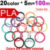 Colored PLA Filament for 3D Pen Printing 32 Colors 25M 30M 36M 50M 100M 200M Safe Plastic Refill for 3D Children's Printing Pen