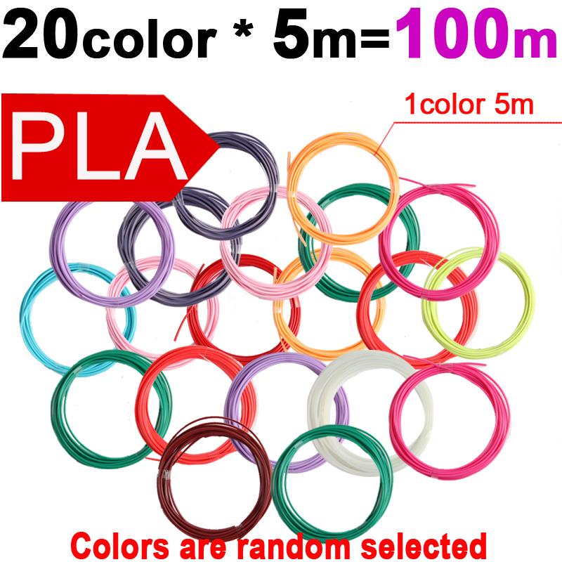 Colored PLA Filament for 3D Pen Printing 32 Colors 25M 30M 36M 50M 100M 200M Safe Plastic Refill for 3D Children's Printing Pen