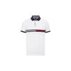 Color Block Embroidered Short Sleeve Polo Shirt Men Tops White 78J8446-YBR