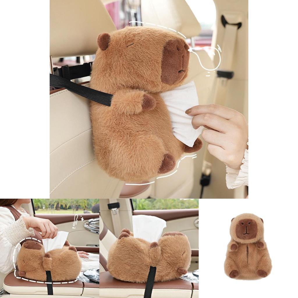 Niedlicher Capybara Plüsch Auto Taschentuchbox Halter Weiches und flauschiges Design!