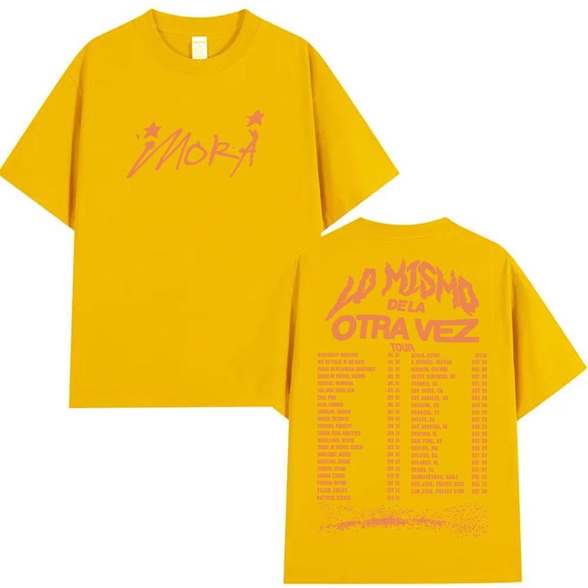 Singer Mora Lo Mismo De La Otra Vez Tour 2025 New Album T Shirts Men Women Summer ONeck High Quality Cotton TShirts Streetwear