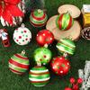 Christmas 2025 Glitter Polka Dot Pattern Snowflake Pattern Home Party Decor Plastics Ball Ornaments 12pcs/Box