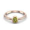0.25 Ctw Oval Peridot 925 Sterling Silver Rose Vermeil Solitaire Women Wedding Ring